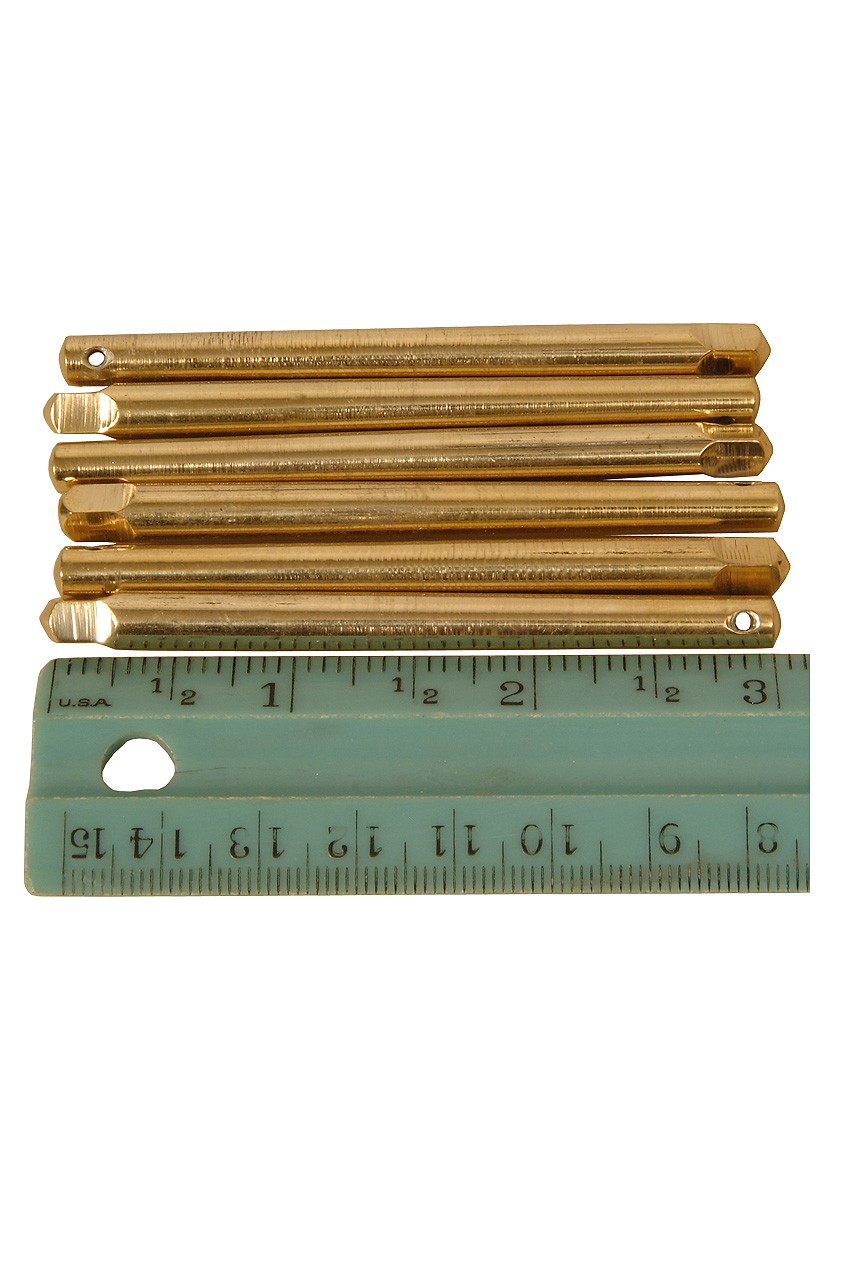 Roosebeck Harp Tuning Pins 3 1/8' 6Pack Brass AYOTTE CUSTOM MUSICAL ENGRAVINGS complete